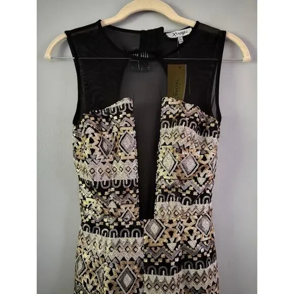 Xtaren Southwestern Aztec Mesh Romper Womens Size Small NWT Party Going Out Fun - Picture 3 of 6